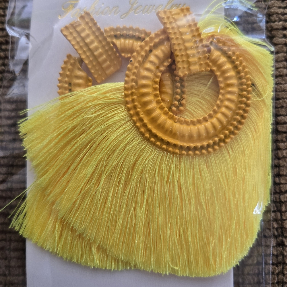 Yellow Tassel Earrings